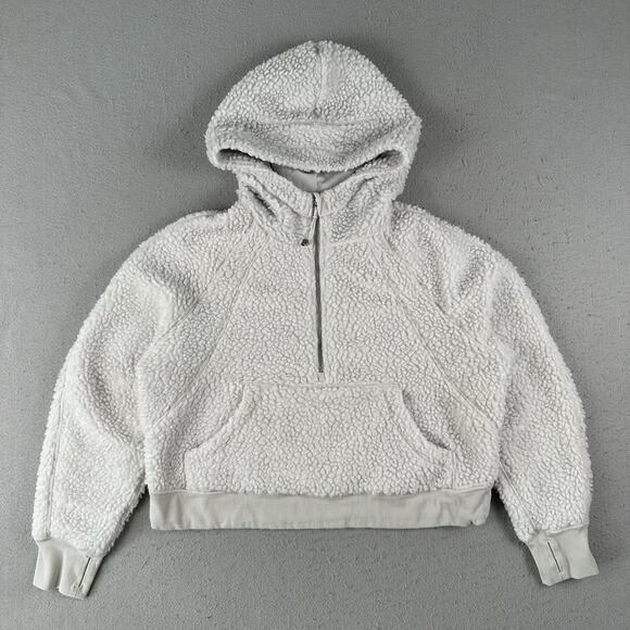 Lululemon Scuba Oversized Sherpa 1/2 Zip‎ Hoodie M/L Vapor Gray Wool Blend - Picture 1 of 16